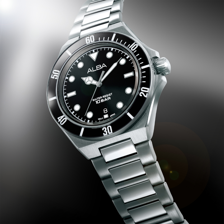 ALBA AS9W19X ACTIVE QUARTZ BLACK DIAL MEN WATCH