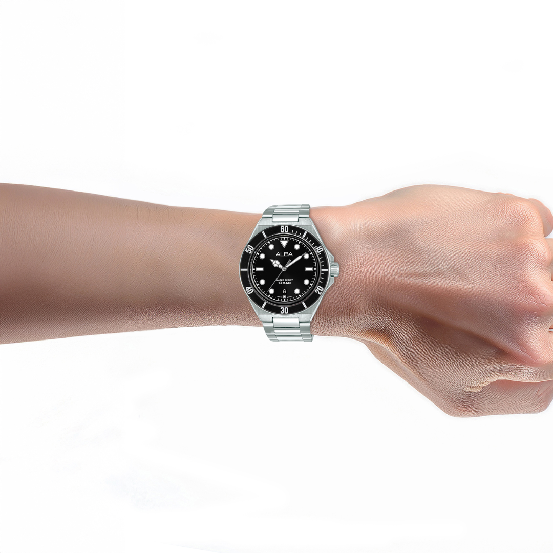ALBA AS9W19X ACTIVE QUARTZ BLACK DIAL MEN WATCH