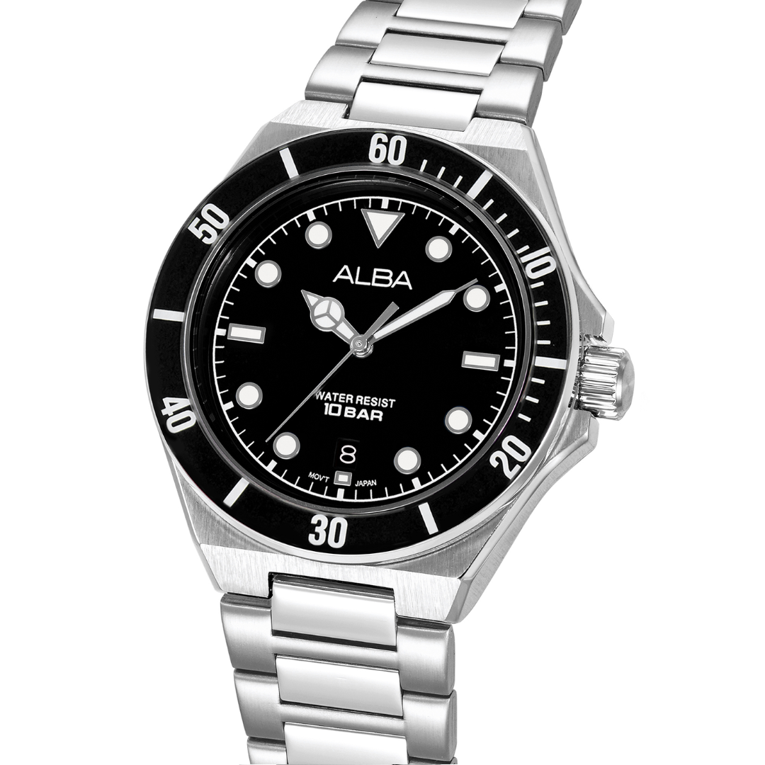 ALBA AS9W19X ACTIVE QUARTZ BLACK DIAL MEN WATCH