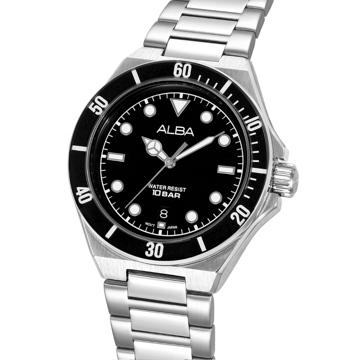 ALBA AS9W19X ACTIVE QUARTZ BLACK DIAL MEN WATCH