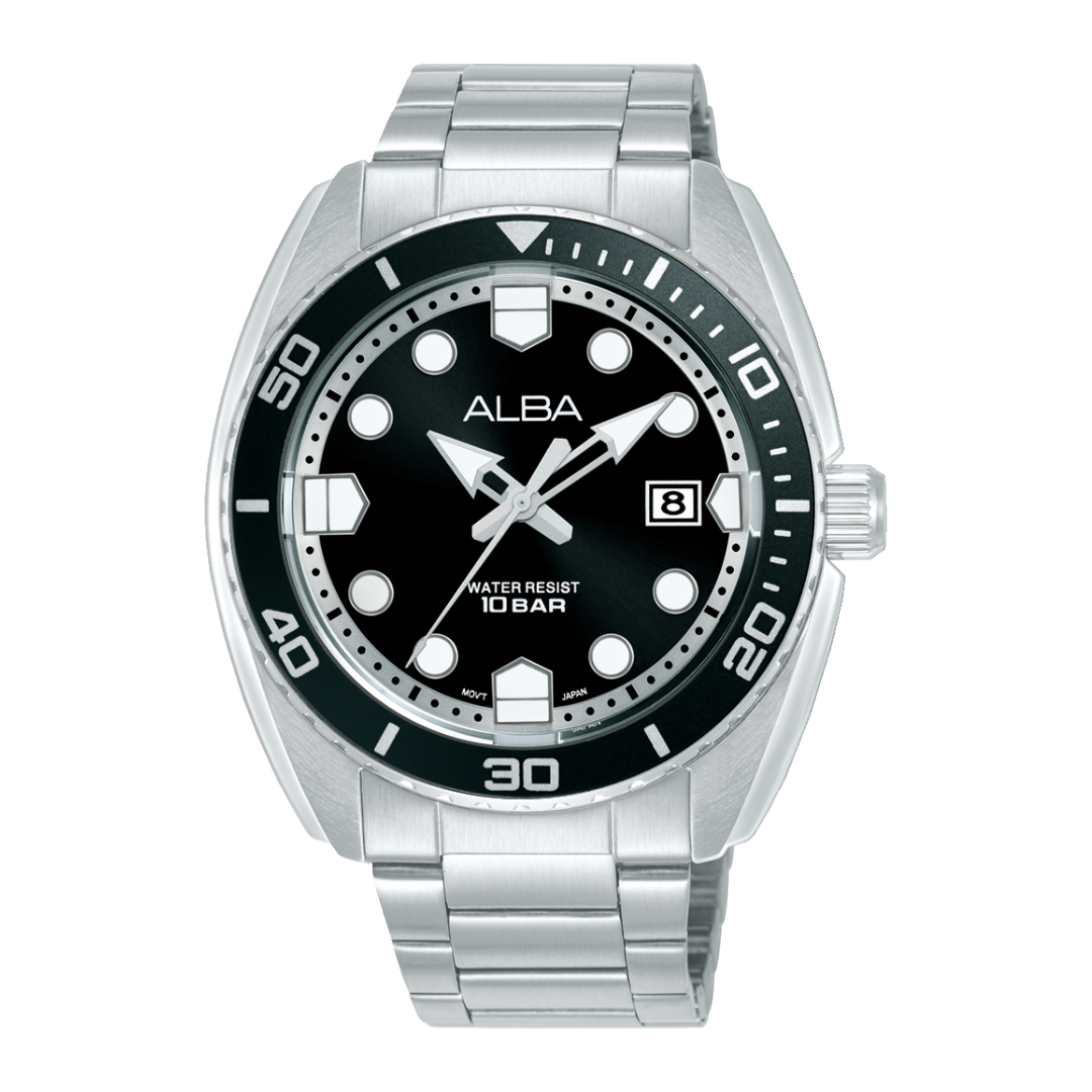 ALBA AS9W21X ACTIVE QUARTZ BLACK DIAL MEN WATCH