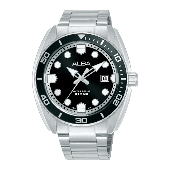 ALBA AS9W21X ACTIVE QUARTZ BLACK DIAL MEN WATCH