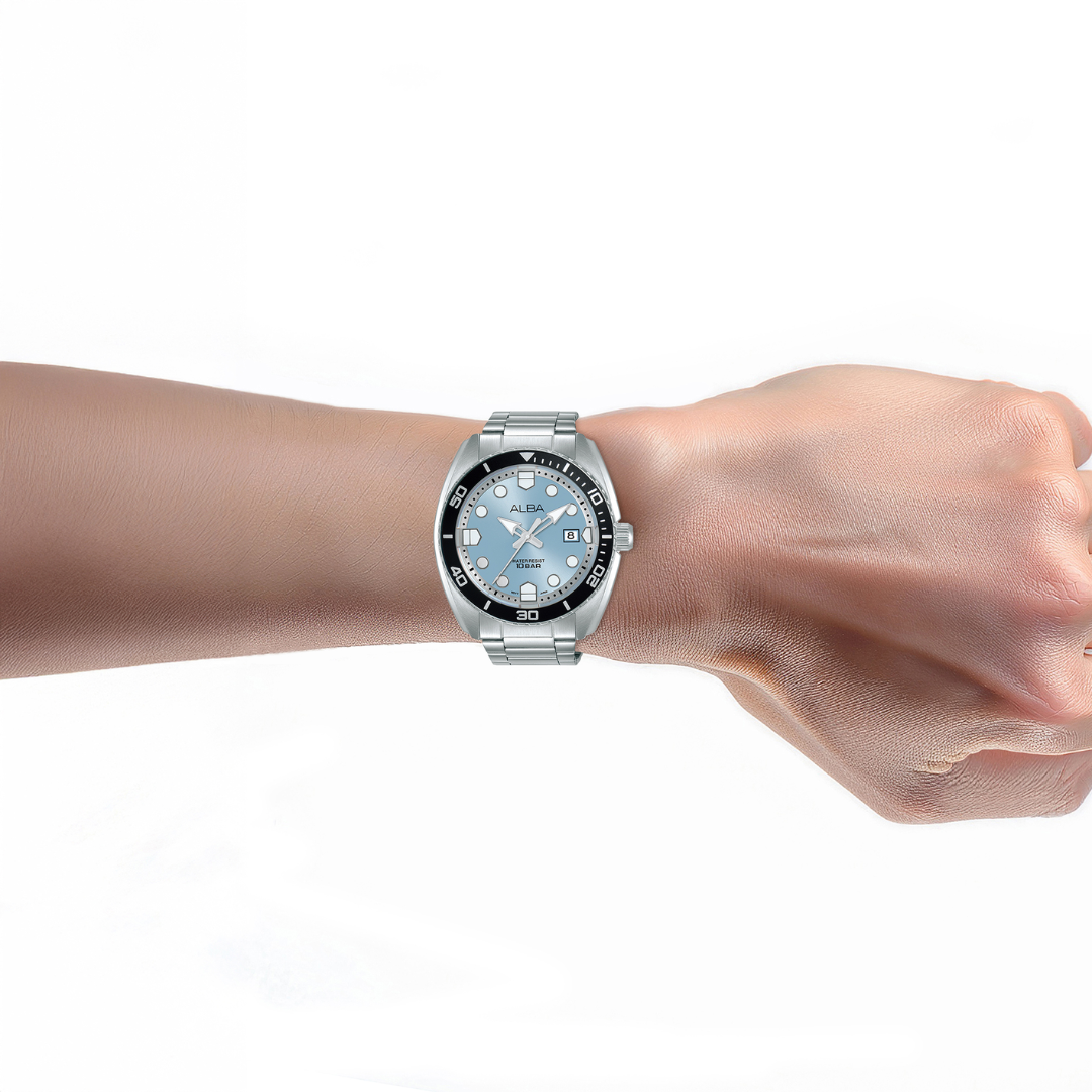 ALBA AS9W27X ACTIVE QUARTZ LIGHT BLUE DIAL MEN WATCH