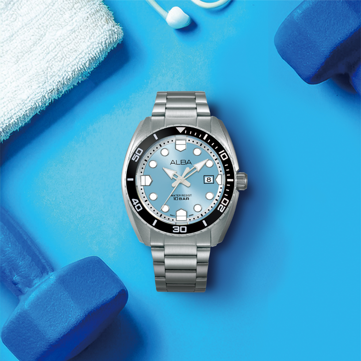 ALBA AS9W27X ACTIVE QUARTZ LIGHT BLUE DIAL MEN WATCH