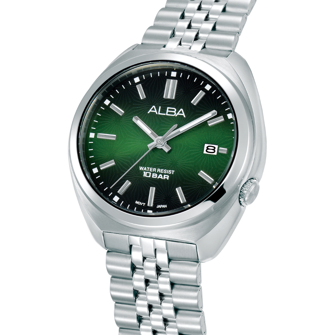 ALBA AS9W31X ACTIVE QUARTZ GREEN GRADATION DIAL MEN WATCH