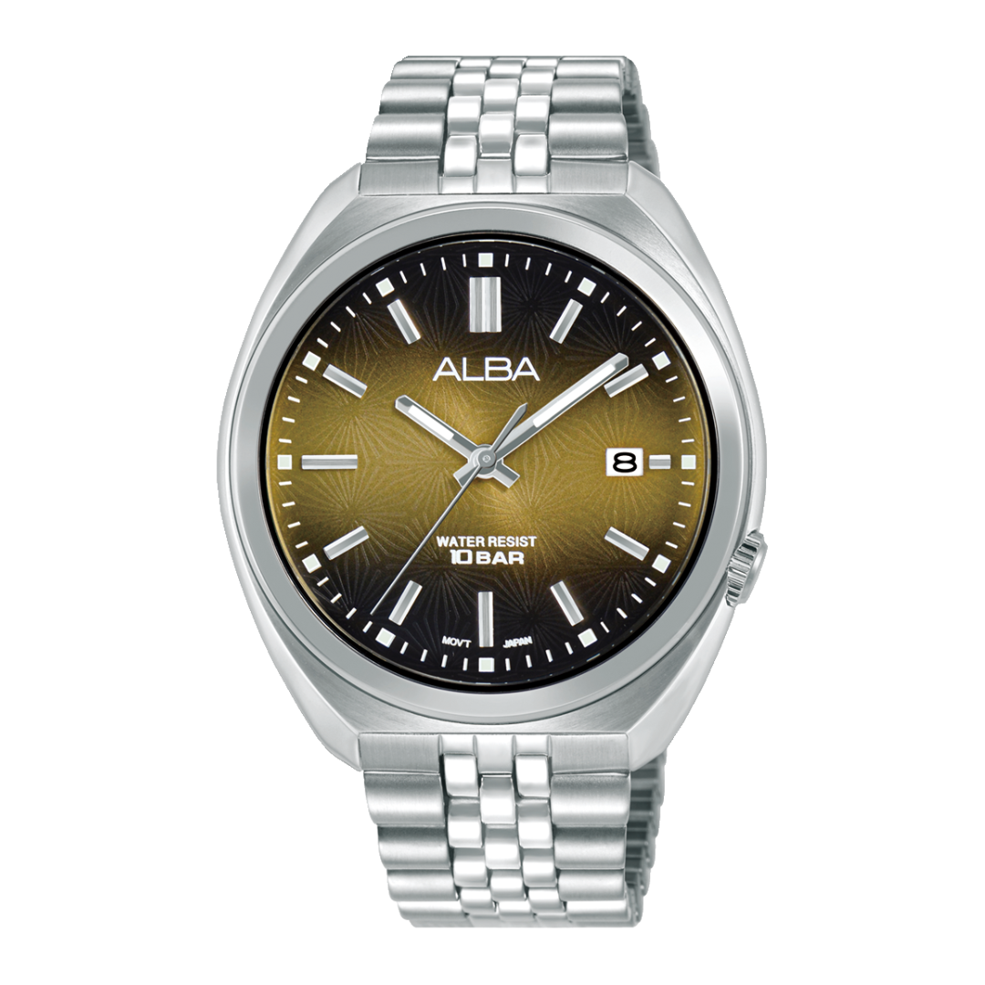 ALBA AS9W35X ACTIVE QUARTZ GOLD GRADATION DIAL MEN WATCH