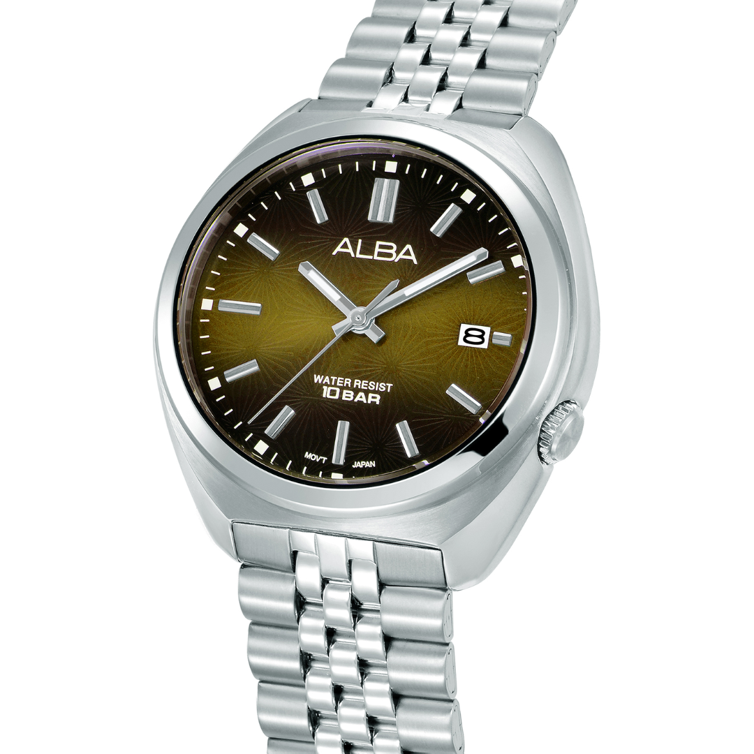 ALBA AS9W35X ACTIVE QUARTZ GOLD GRADATION DIAL MEN WATCH