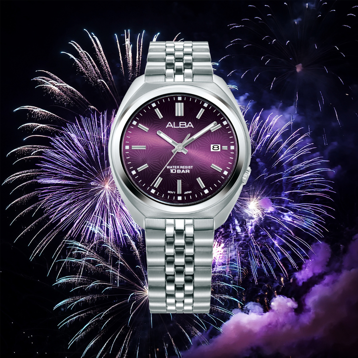 ALBA AS9W37X ACTIVE QUARTZ PURPLE GRADATION DIAL MEN WATCH