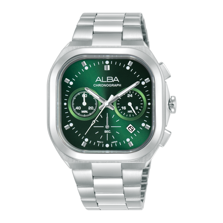 ALBA AT3K99X ACTIVE CHRONOGRAPH GREEN DIAL MEN WATCH