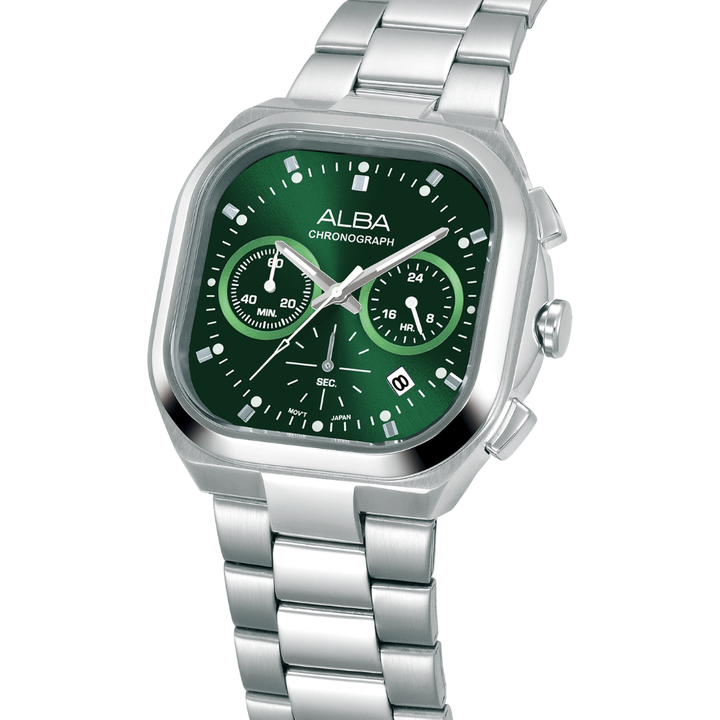 ALBA AT3K99X ACTIVE CHRONOGRAPH GREEN DIAL MEN WATCH