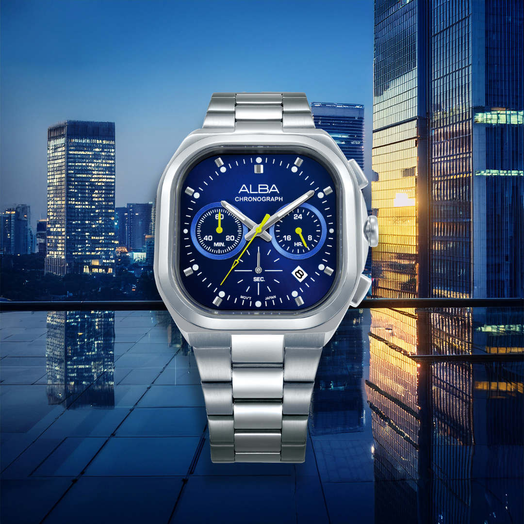 ALBA AT3L01X ACTIVE CHRONOGRAPH BLUE DIAL MEN WATCH