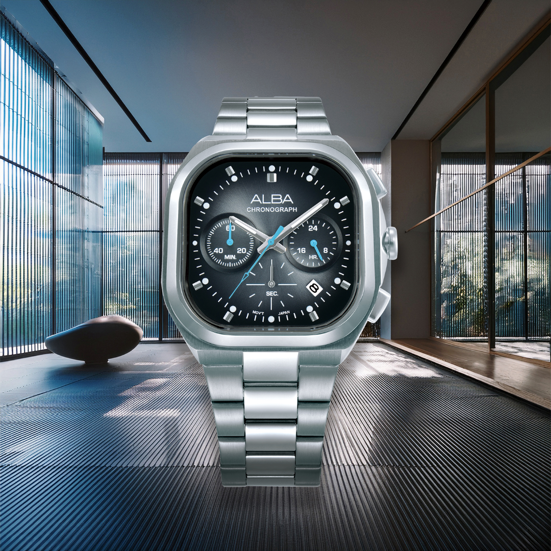 ALBA AT3L03X ACTIVE CHRONOGRAPH BLACK GRADATION DIAL MEN WATCH