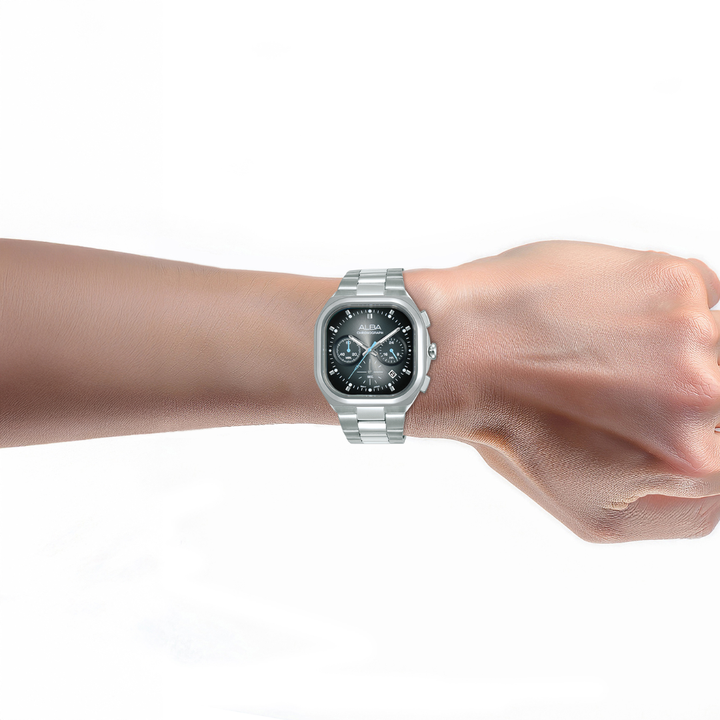 ALBA AT3L03X ACTIVE CHRONOGRAPH BLACK GRADATION DIAL MEN WATCH