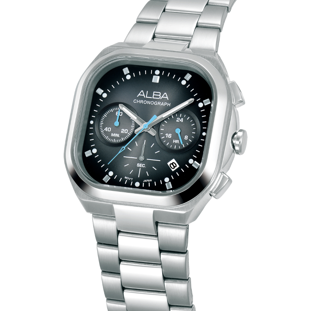 ALBA AT3L03X ACTIVE CHRONOGRAPH BLACK GRADATION DIAL MEN WATCH
