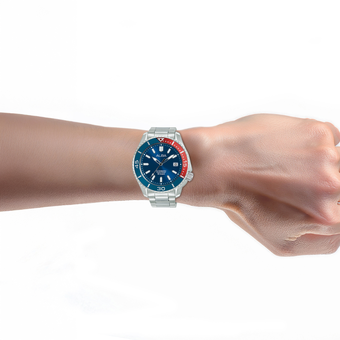 ALBA AU4083X MECHANICAL AUTOMATIC BLUE DIAL MEN WATCH