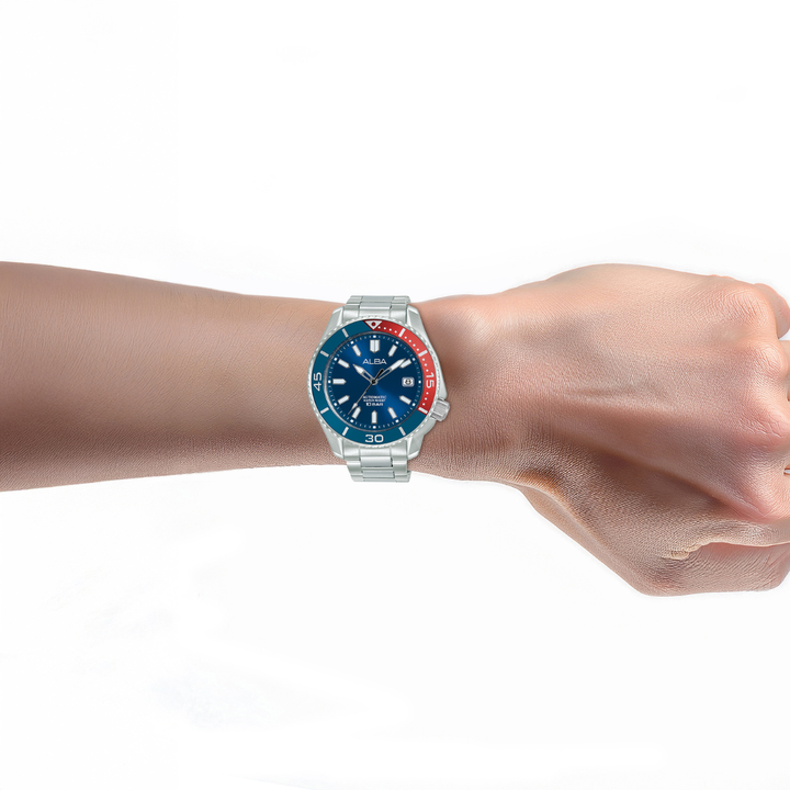 ALBA AU4083X MECHANICAL AUTOMATIC BLUE DIAL MEN WATCH