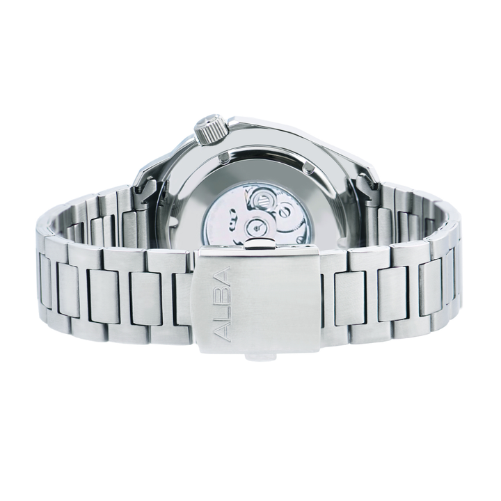 ALBA AU4093X MECHANICAL AUTOMATIC WHITE LUMINOUS DIAL MEN WATCH
