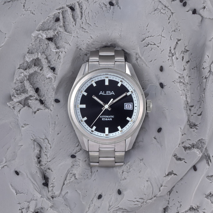 ALBA AU4095X MECHANICAL AUTOMATIC BLACK DIAL MEN WATCH