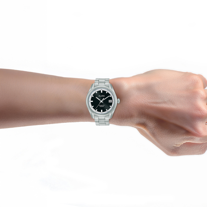 ALBA AU4095X MECHANICAL AUTOMATIC BLACK DIAL MEN WATCH