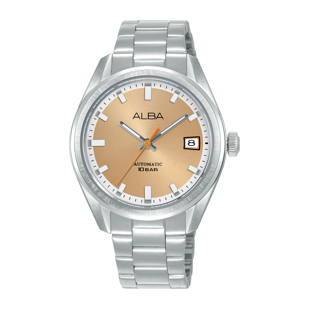 ALBA AU4103X MECHANICAL AUTOMATIC ORANGE DIAL MEN WATCH