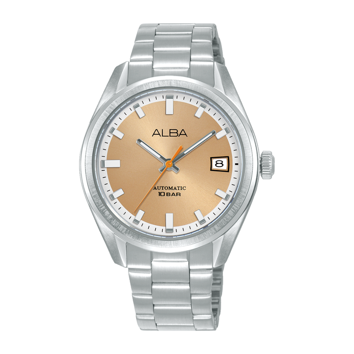 ALBA AU4103X MECHANICAL AUTOMATIC ORANGE DIAL MEN WATCH