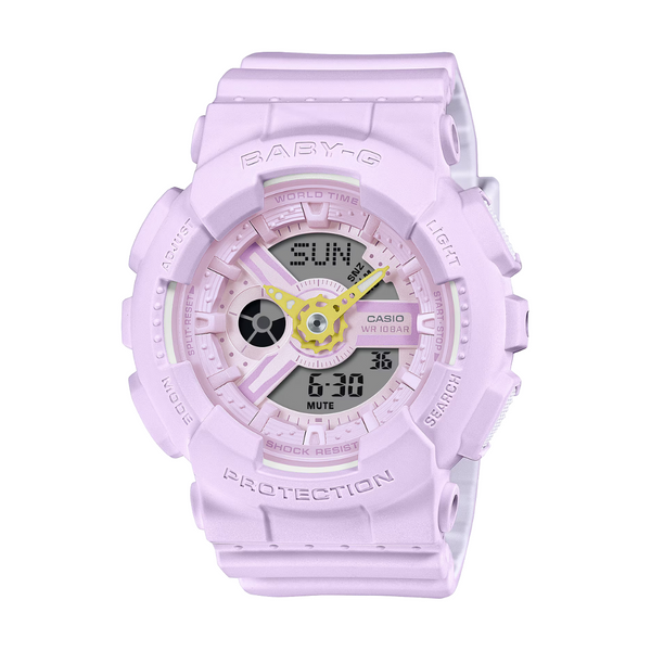 Casio Baby-G BA-110AH-6ADR purple analog-digital sports watch front view