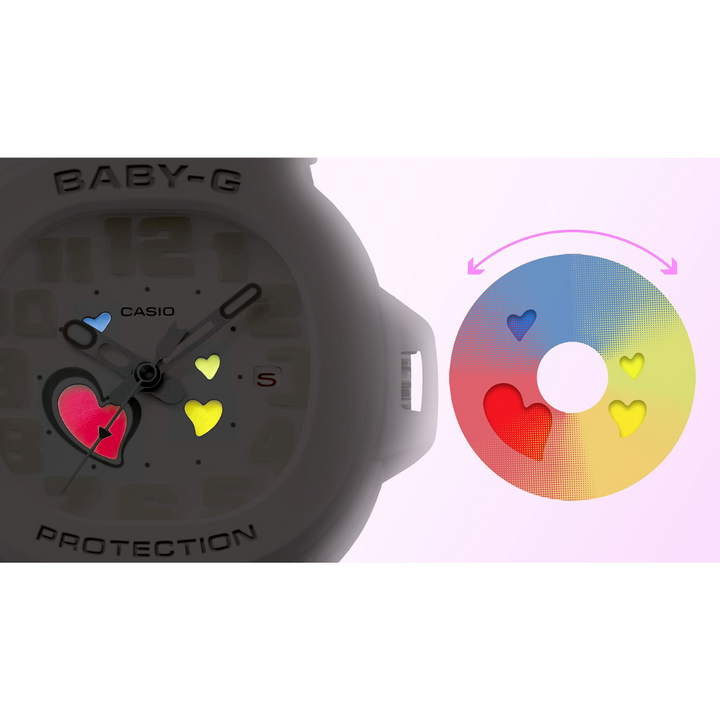 CASIO BABY-G BGA-10-6ADR PLAYFUL HEARTS ANALOG WOMEN WATCH
