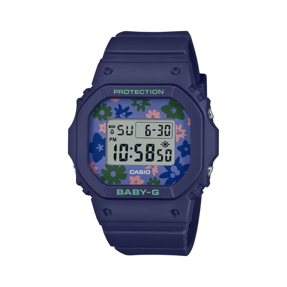 CASIO BABY-G BGD-565RP-2DR FLORAL THEME BLUE WOMEN WATCH