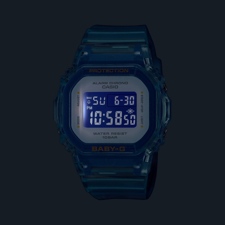 CASIO BABY-G BGD-565SJ-2DR SUMMER JELLY COLORS DIGITAL BLUE WOMEN WATCH