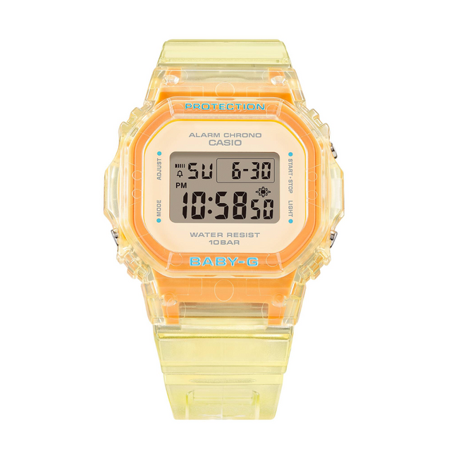 CASIO BABY-G BGD-565SJ-9DR SUMMER JELLY COLORS DIGITAL YELLOW WOMEN WATCH