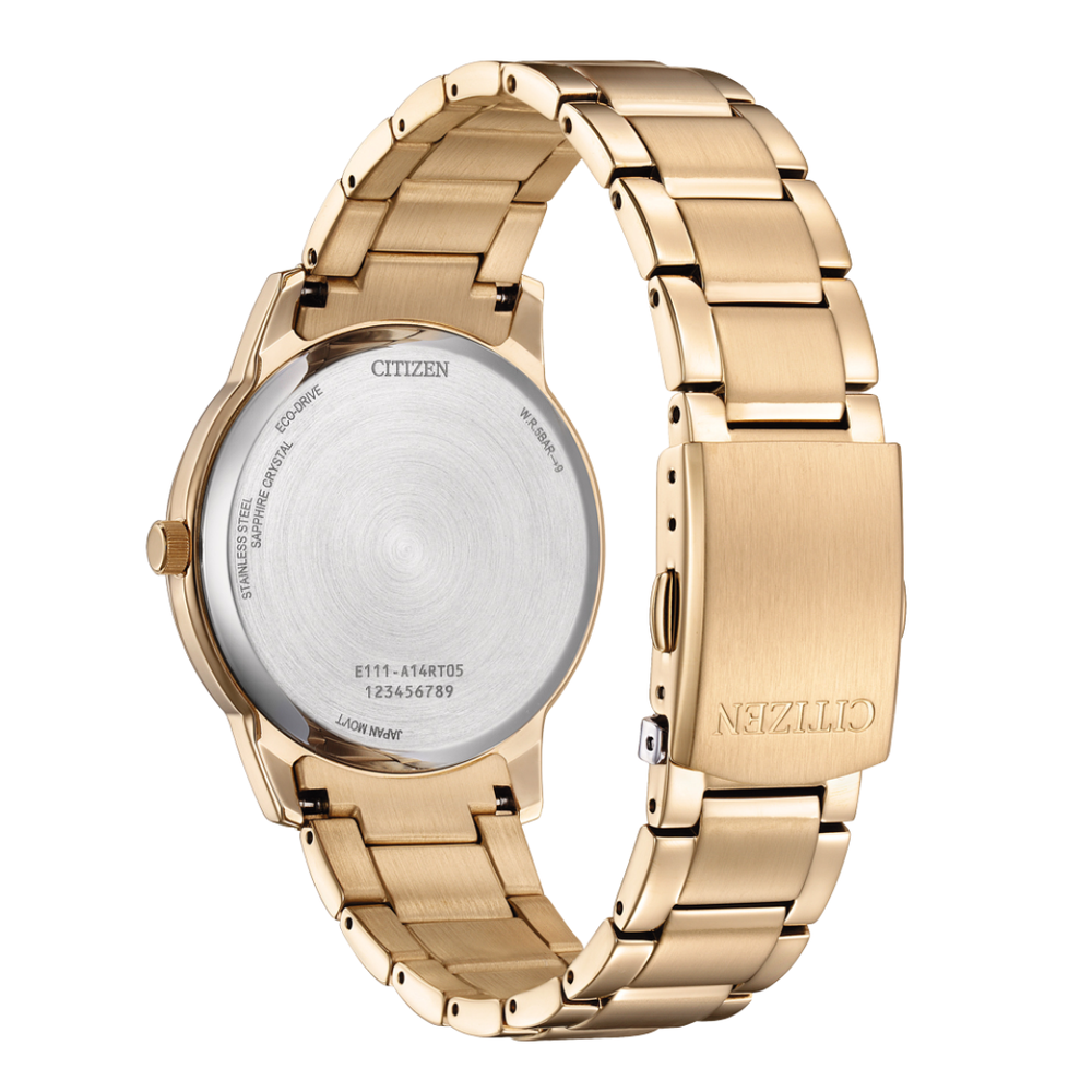 Citizen BM6973-97A Eco-Drive caseback Caliber E111 50m water resistance specifications