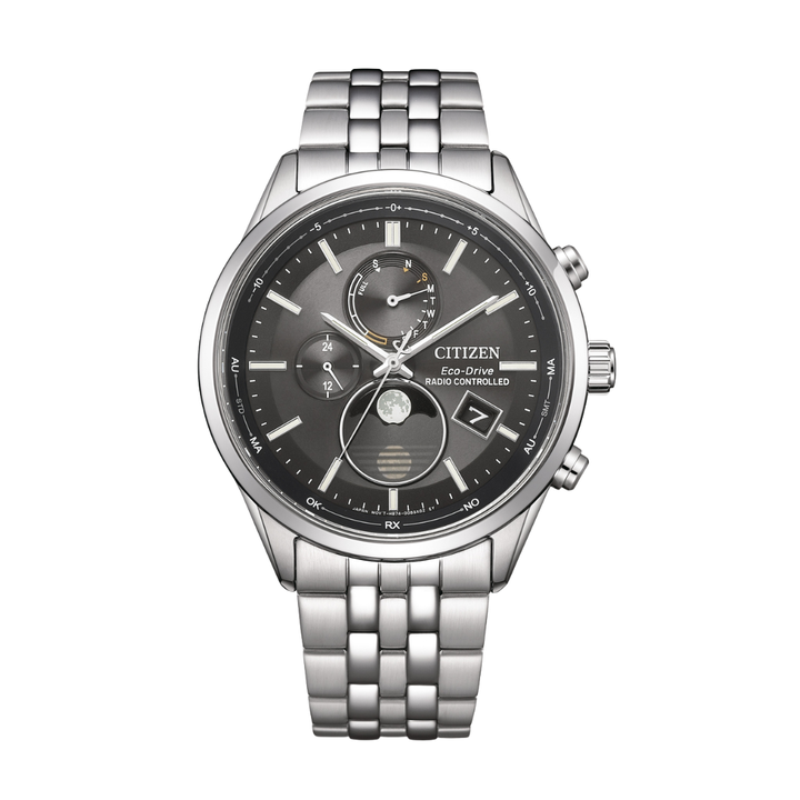 Citizen BY1030-50E Eco-Drive moon phase radio controlled perpetual calendar steel bracelet sapphire 100m