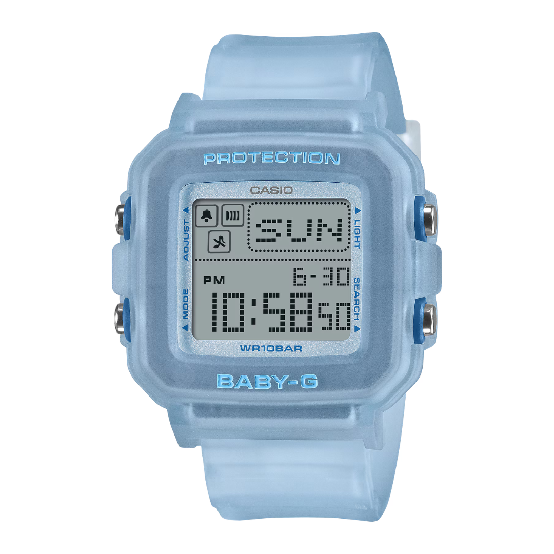 casio baby-g+ plus blue watch resin band women watch front view