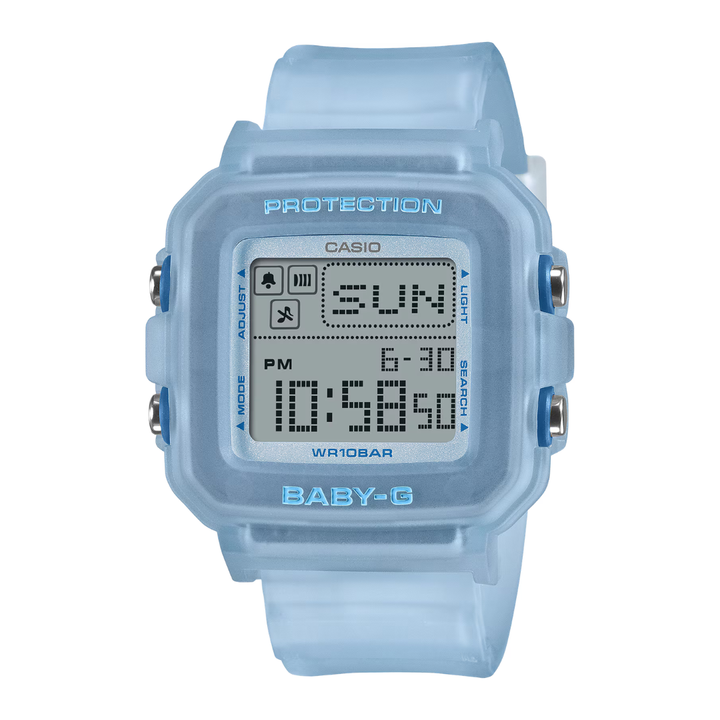 casio baby-g+ plus blue watch resin band women watch front view