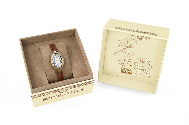 SOLVIL ET TITUS DORAEMON W06-03312-002 2 HANDS QUARTZ LEATHER LIMITED EDITION WOMEN WATCH