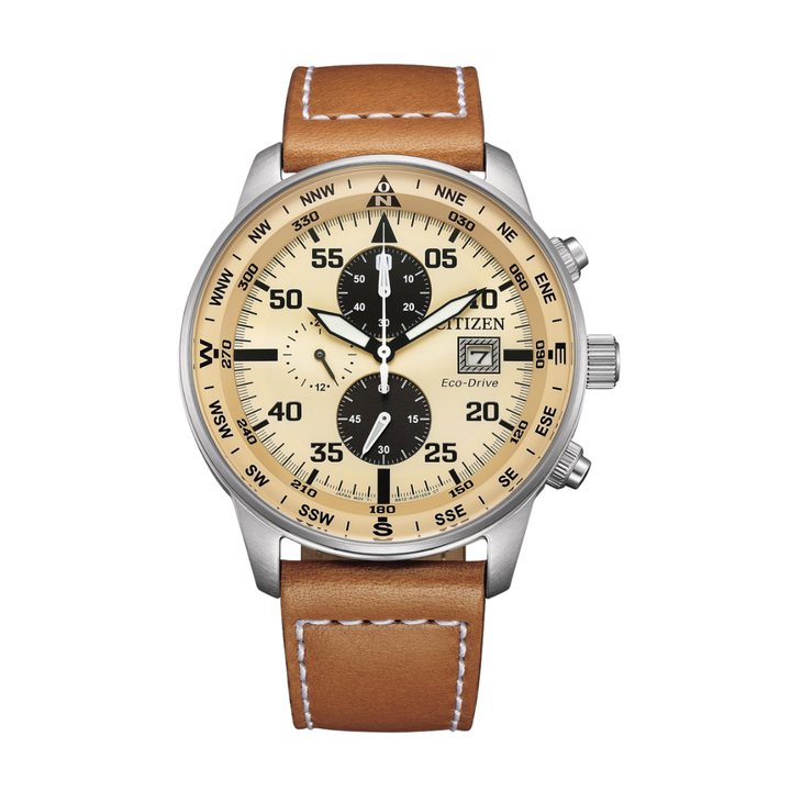 CITIZEN CA0880-15X ECO-DRIVE CHRONOGRAPH LEATHER MEN WATCH