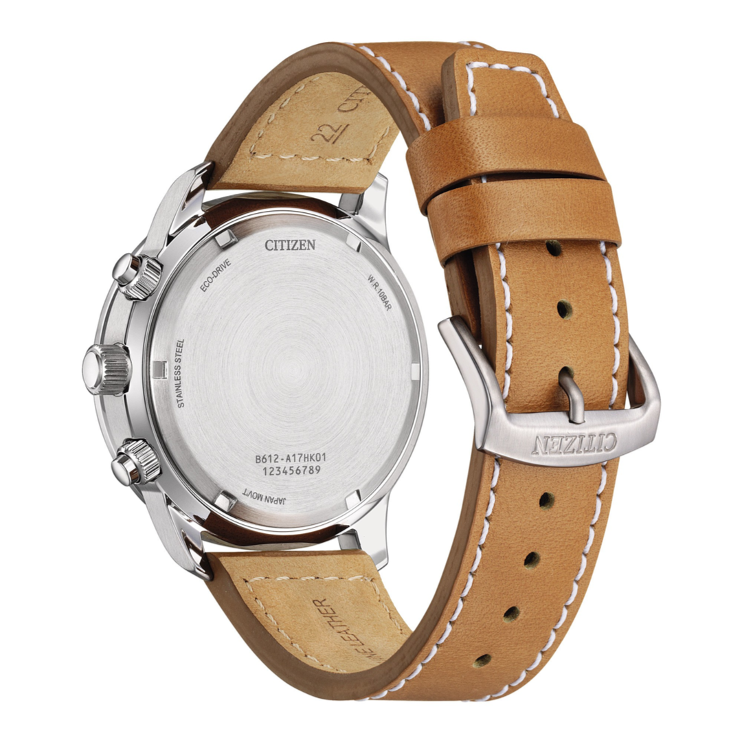 CITIZEN CA0880-15X ECO-DRIVE CHRONOGRAPH LEATHER MEN WATCH