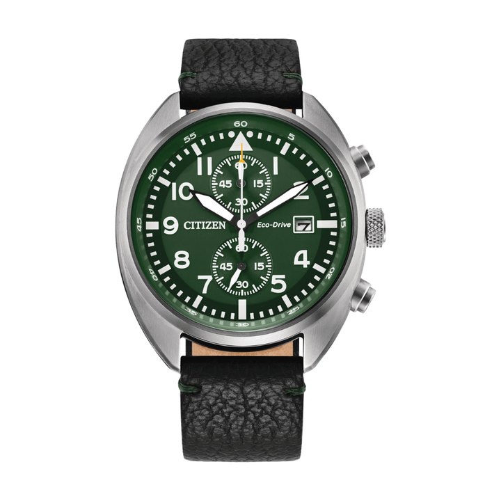 CITIZEN CA7041-07X ECO-DRIVE CHRONOGRAPH LEATHER MEN WATCH