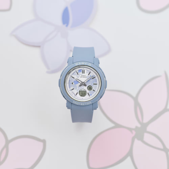CASIO BABY-G BGA-290FL-2ADR FLOWER ANALOG-DIGITAL BLUE WOMEN WATCH
