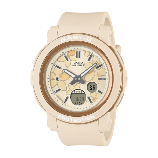 CASIO BABY-G BGA-290FL-4ADR FLOWER ANALOG-DIGITAL BEIGE WOMEN WATCH