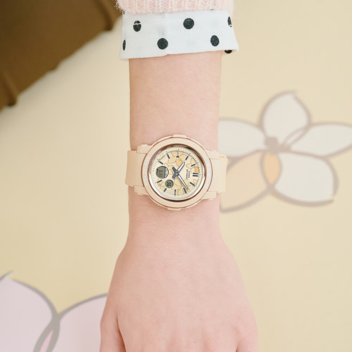 CASIO BABY-G BGA-290FL-4ADR FLOWER ANALOG-DIGITAL BEIGE WOMEN WATCH