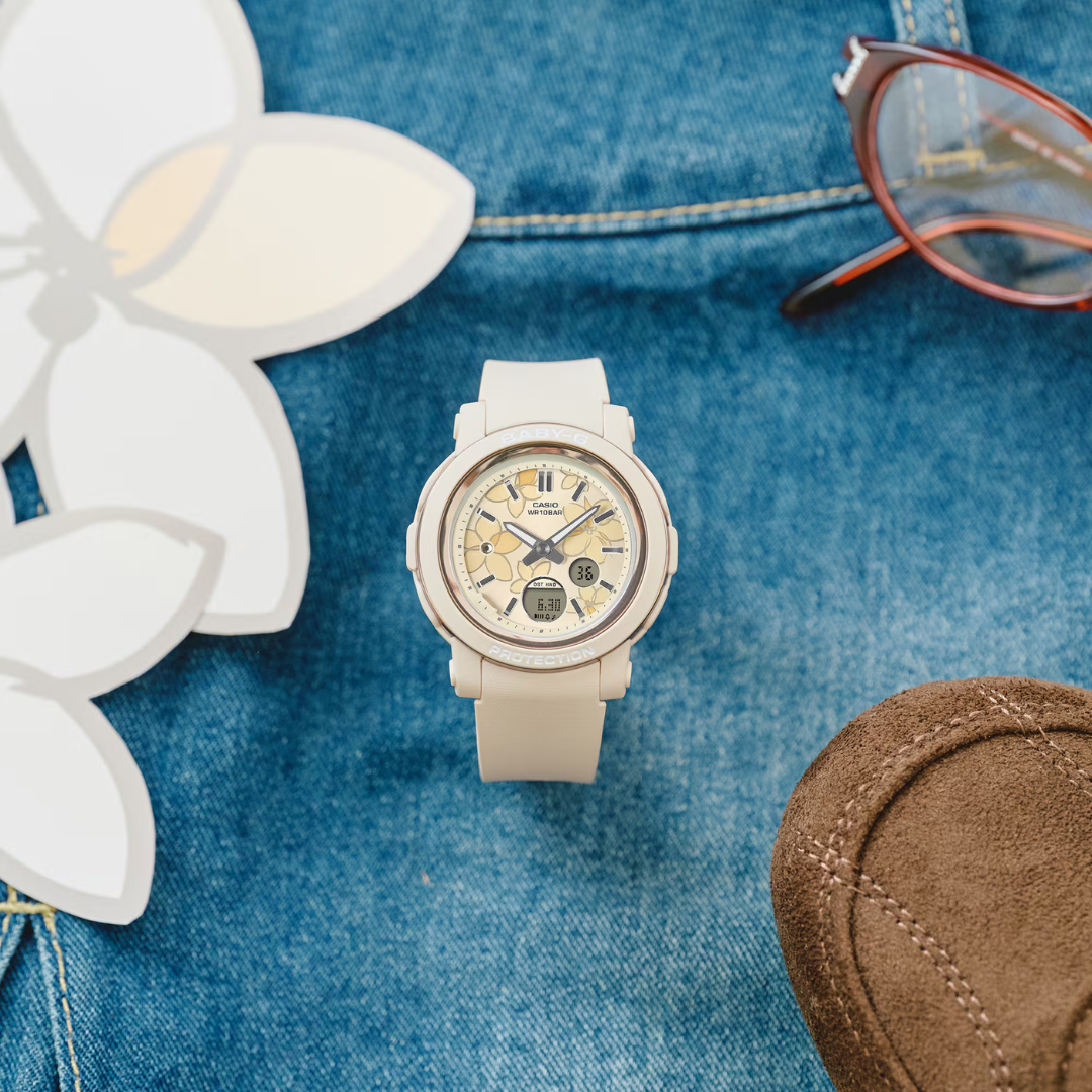 CASIO BABY-G BGA-290FL-4ADR FLOWER ANALOG-DIGITAL BEIGE WOMEN WATCH