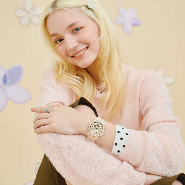 CASIO BABY-G BGA-290FL-4ADR FLOWER ANALOG-DIGITAL BEIGE WOMEN WATCH