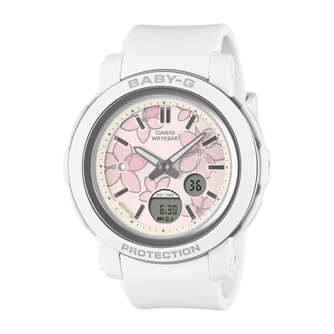 CASIO BABY-G BGA-290FL-7ADR FLOWER ANALOG-DIGITAL WHITE WOMEN WATCH
