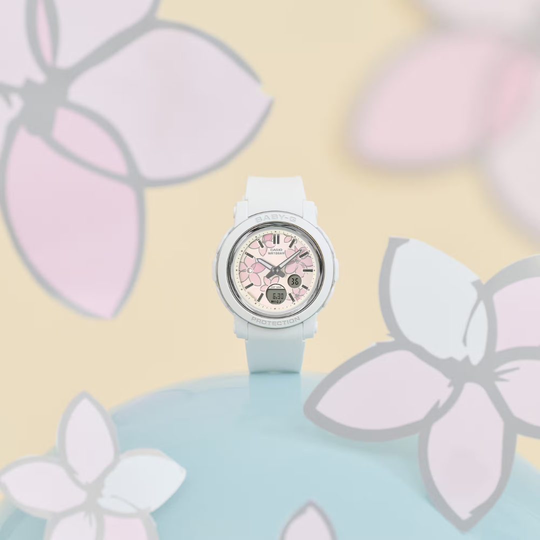 CASIO BABY-G BGA-290FL-7ADR FLOWER ANALOG-DIGITAL WHITE WOMEN WATCH