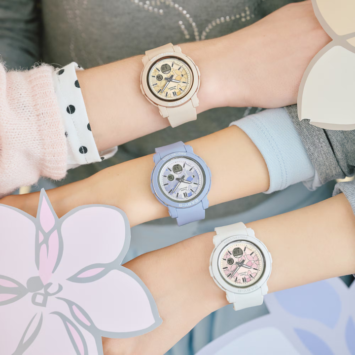 CASIO BABY-G BGA-290FL-4ADR FLOWER ANALOG-DIGITAL BEIGE WOMEN WATCH