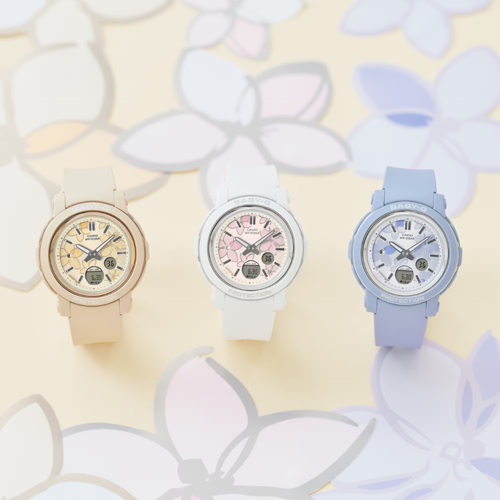 CASIO BABY-G BGA-290FL-4ADR FLOWER ANALOG-DIGITAL BEIGE WOMEN WATCH