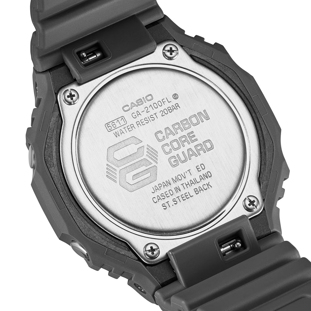 CASIO G-SHOCK GA-2100FL-8ADR STANDARD ANALOG-DIGITAL ORANGE MEN CASIO G-SHOCK GA-2100FL-8ADR STANDARD ANALOG-DIGITAL ORANGE MEN