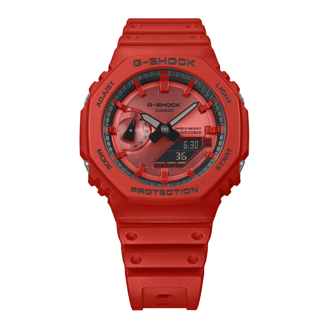 CASIO G-SHOCK GA-2100RRB-4ADR STANDARD ANALOG-DIGITAL RED MEN WATCH