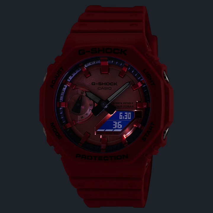 CASIO G-SHOCK GA-2100RRB-4ADR STANDARD ANALOG-DIGITAL RED MEN WATCH